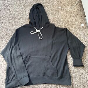 Aerie Black Relaxed Fit Hoodie Sweatshirt